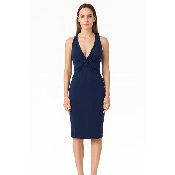 21 Saints Navy Blue Sleeveless Twist Front Bodycon Sundress Size Small NWOT - Picture 1 of 6
